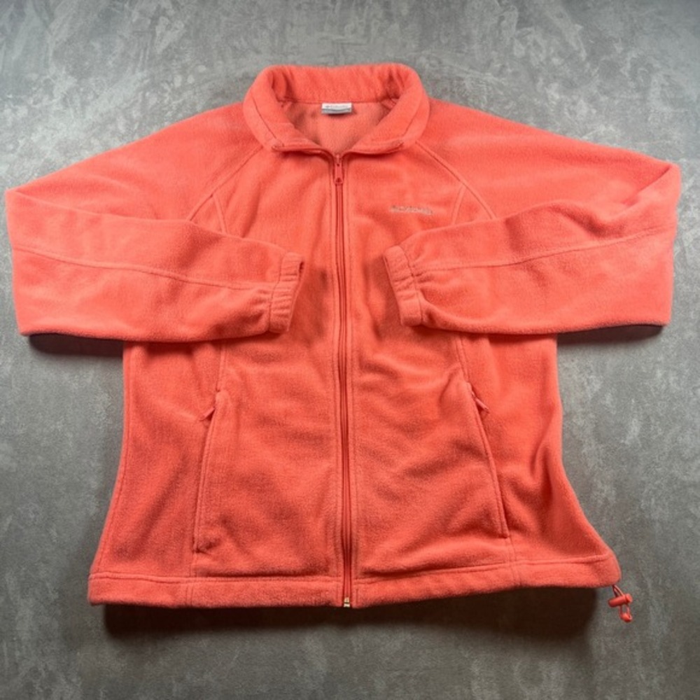 Columbia Jacket Women's XL Coral Fleece Full Zip Hiking Outdoors Layer
